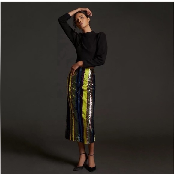 Rdalamal Sequin midi skirt from Anthropologie.